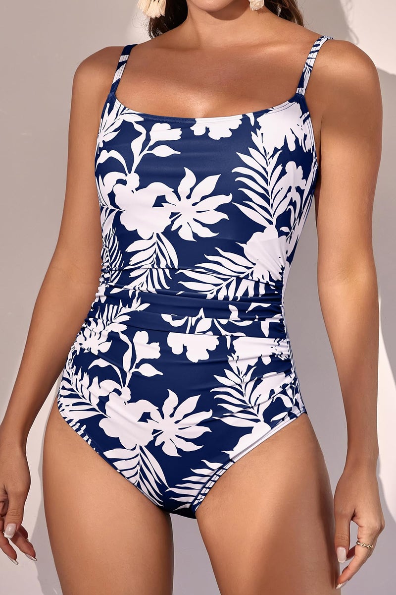 Eomenie Women's One Piece Swimsuits Tummy Control Ruched Bathing Suit 1 Piece Swimwear - Image 3