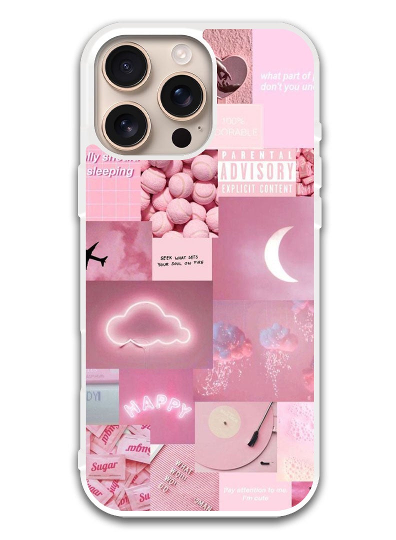 Theodor Protective Case Cover For APPLE IPHONE 16 Pro Random Asthetic (White Bumper) - Image 1