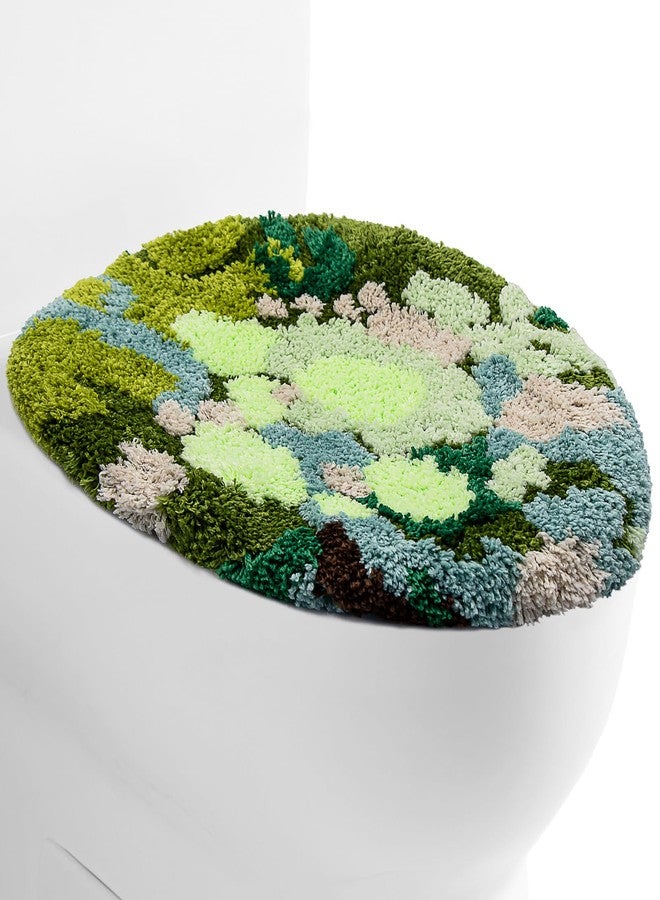 Insun 3D Tufted Moss Bath Mat, Toilet Rugs U Shaped and Toilet Lid Cover, Soft Microfiber Non Slip Absorbent Bathroom Rug - Image 1
