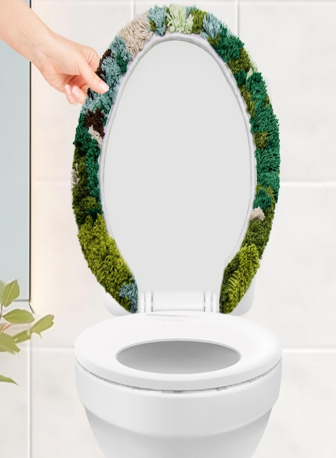 Insun 3D Tufted Moss Bath Mat, Toilet Rugs U Shaped and Toilet Lid Cover, Soft Microfiber Non Slip Absorbent Bathroom Rug - Image 3