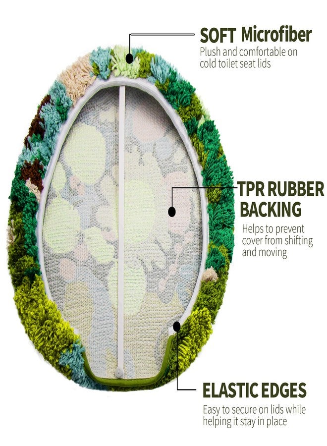 Insun 3D Tufted Moss Bath Mat, Toilet Rugs U Shaped and Toilet Lid Cover, Soft Microfiber Non Slip Absorbent Bathroom Rug - Image 2