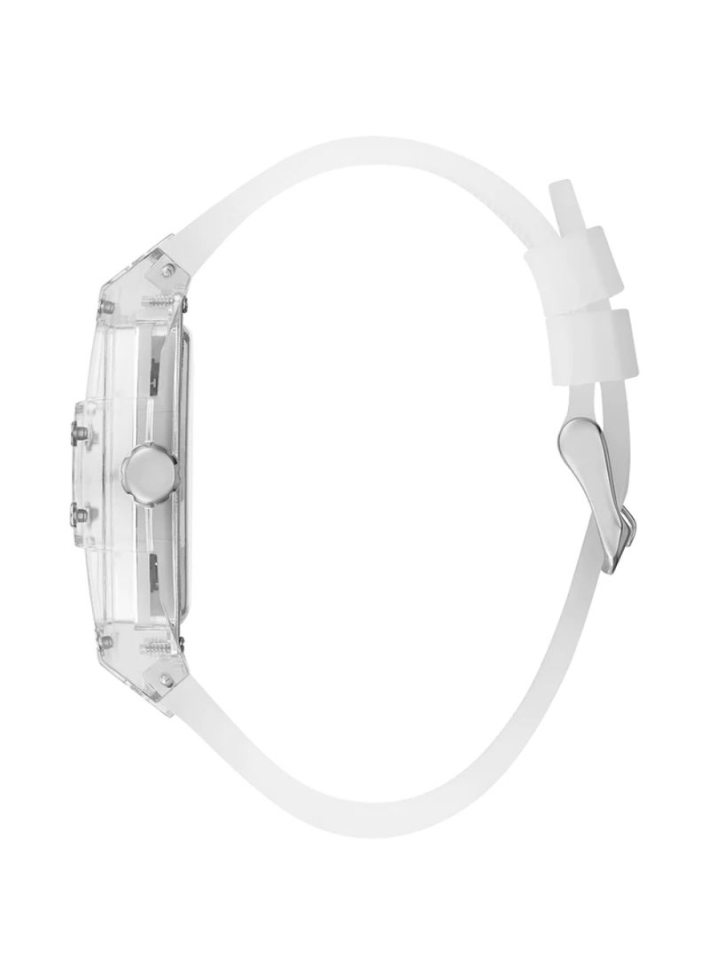 GUESS - Mens Clear Multi-function Polyurethane Band Watch 41.5 mm - Image 1