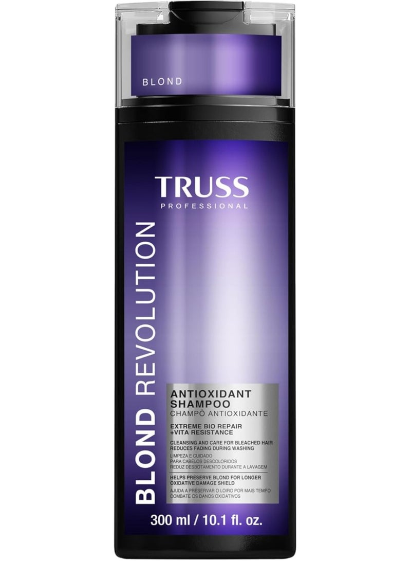 تروس شامبو TRUSS Blond Revolution | شامبو خالٍ من البارابين للنساء والرجال | علاج لحماية اللون للشعر الأشقر والمميز | شامبو العناية بالشعر للشعر الجاف وتعزيز اللمعان | 300 مل / 10.14 أونصة سائلة. أوقية - Image 1