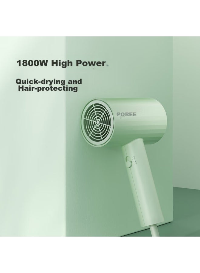 Flyco Bo Rui Hair Dryer For Home Use, High Power, Gentle On Hair, Portable, Hair-friendly, For Women, Dormitory Use, Jd Self-operated, National Subsidy, Jade Green Ph1628 - Image 2