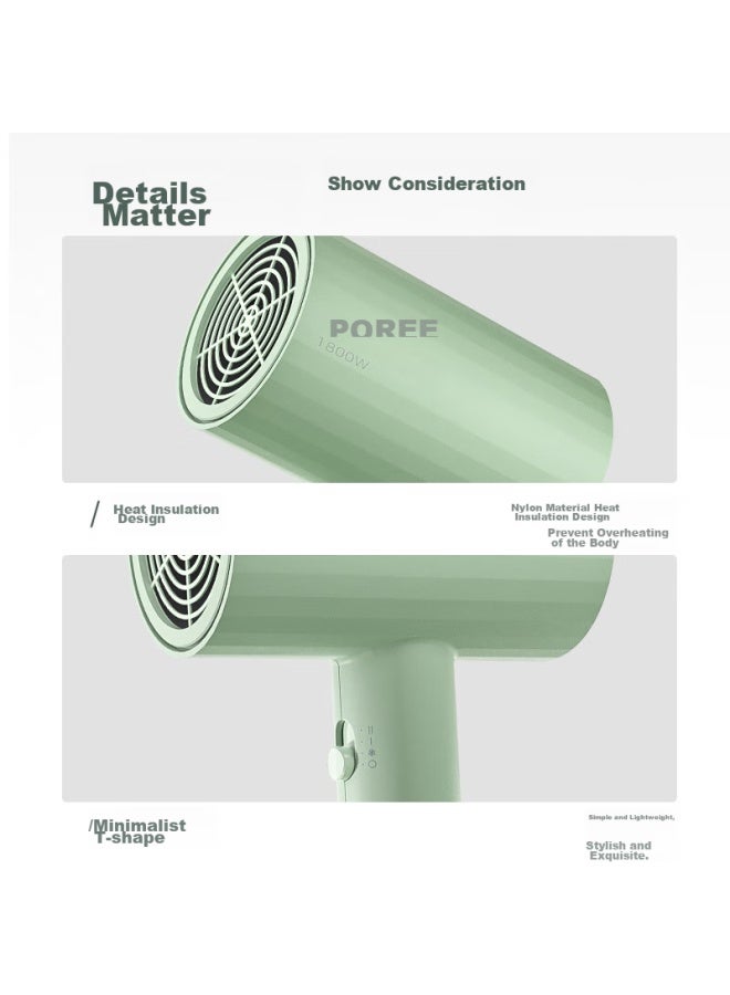 Flyco Bo Rui Hair Dryer For Home Use, High Power, Gentle On Hair, Portable, Hair-friendly, For Women, Dormitory Use, Jd Self-operated, National Subsidy, Jade Green Ph1628 - Image 3