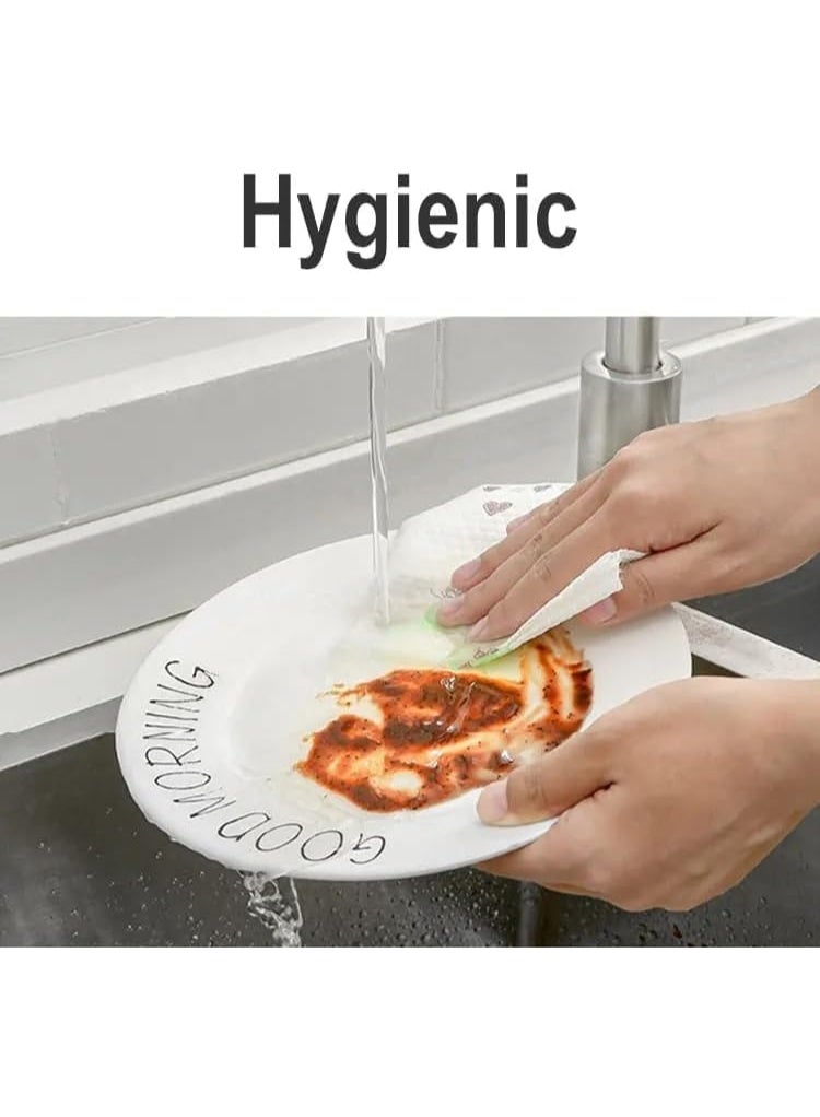 هابي هوم ٨٠ منديل لتنظيف المطبخ، سيليكون متين مبلل لتطهير المطبخ والاستخدام مرة واحدة، فوط منزلية من القماش لإزالة بقع الشحوم، مناديل مبللة ورقية لتنظيف الزجاج والطاولات - Image 4