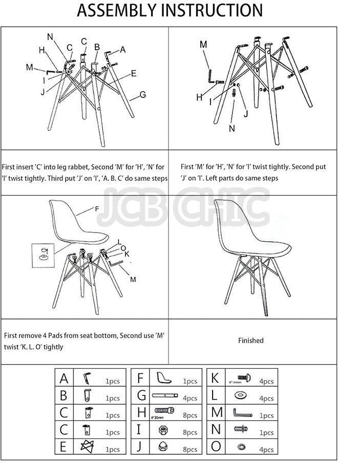 Generic - Eames Style Chair with Walnut Wood Legs Eiffel Dining Room Chair - Lounge Chair Without Arms Chair - Image 1