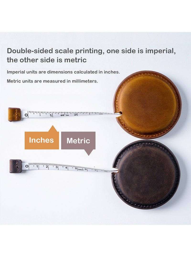 Generic Portable Tape Measure, Vintage Handmade Cowhide Tape Measure 150 cm  - Image 3