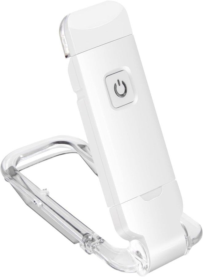 LANLOY Clip-On Book Reading Light for Students | USB Rechargeable LED Study Lamp | 3 Brightness & 3 Color Modes | Portable, Eye-Friendly, Foldable Book Light for Night Reading (White) - Image 1