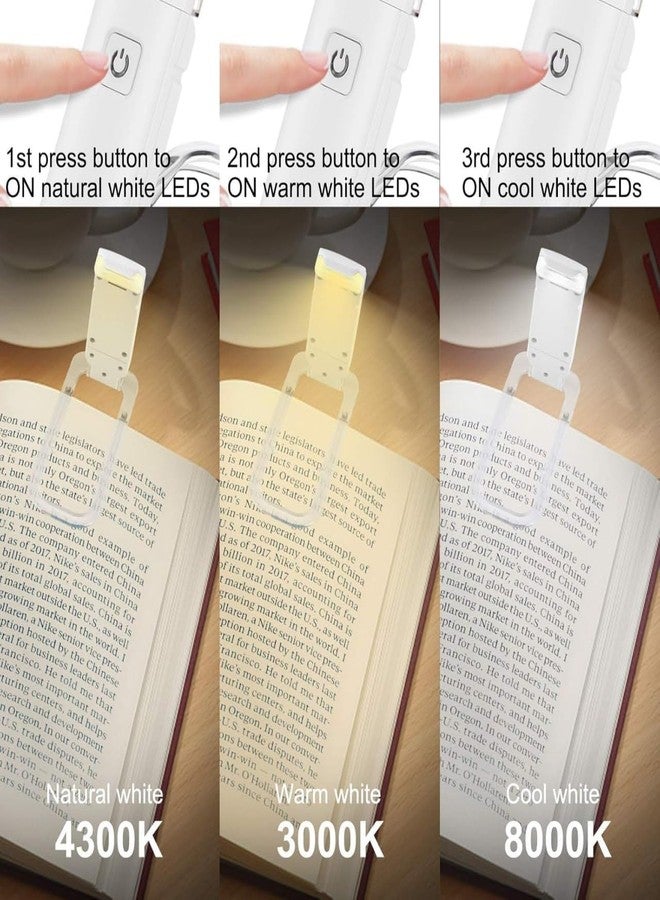 LANLOY Clip-On Book Reading Light for Students | USB Rechargeable LED Study Lamp | 3 Brightness & 3 Color Modes | Portable, Eye-Friendly, Foldable Book Light for Night Reading (White) - Image 5