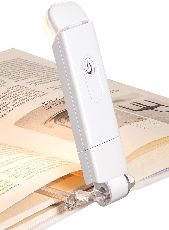 LANLOY Clip-On Book Reading Light for Students | USB Rechargeable LED Study Lamp | 3 Brightness & 3 Color Modes | Portable, Eye-Friendly, Foldable Book Light for Night Reading (White) - Image 2