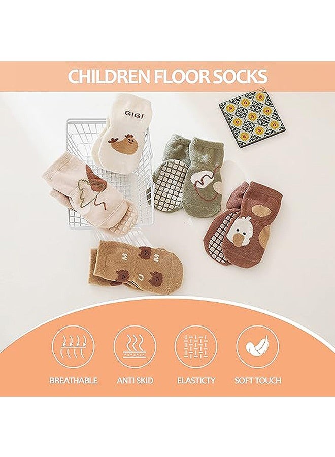 Photon 5 Pairs Baby Toddler Non Slip Socks, Baby Socks  Toddler Socks for 1-3 Years (M) - Image 4