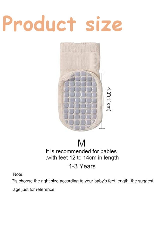 Photon 5 Pairs Baby Toddler Non Slip Socks, Baby Socks  Toddler Socks for 1-3 Years (M) - Image 2
