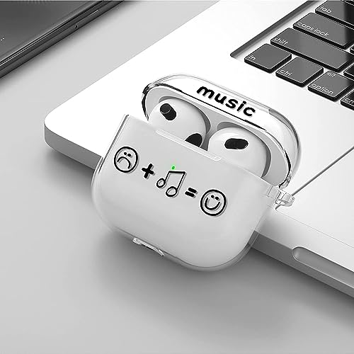 Meyaar for Apple AirPods Pro 3 ​​​​​​​Case Cover with Keychain, Compatible with Airpods Pro 3rd Gen Case, Clear Soft Transparent Military Grade Shockproof Case (Clear Music Smile with Metal Keychain) - Image 3