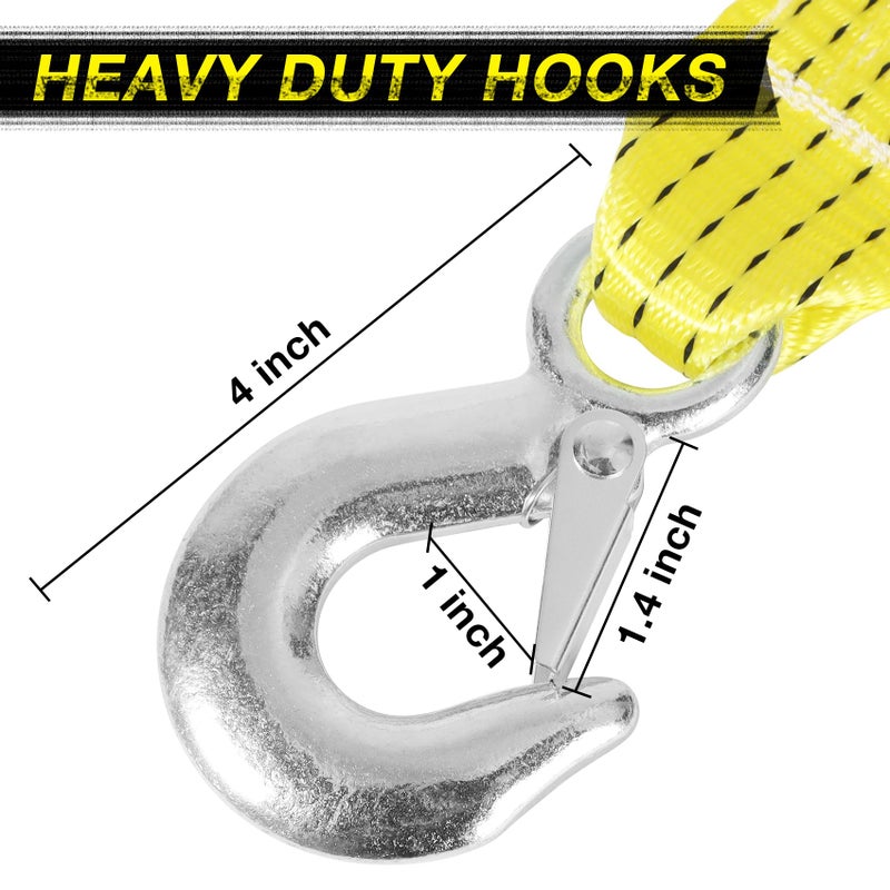 GEELLI Tow Strap with Hooks, 2" x 20ft Heavy Duty Recovery Strap 15000 lbs Capacity Towing Straps for Car Truck Boat ATV Roadside Emergency - Image 3