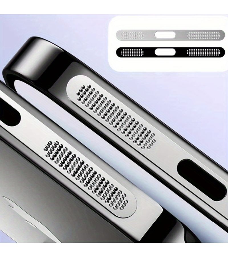 ملصق شبكة حماية السماعات المتكاملة من المعدن المقاوم للغبار لهواتف iPhone 15 14 13 12 Series - أسود - Image 3