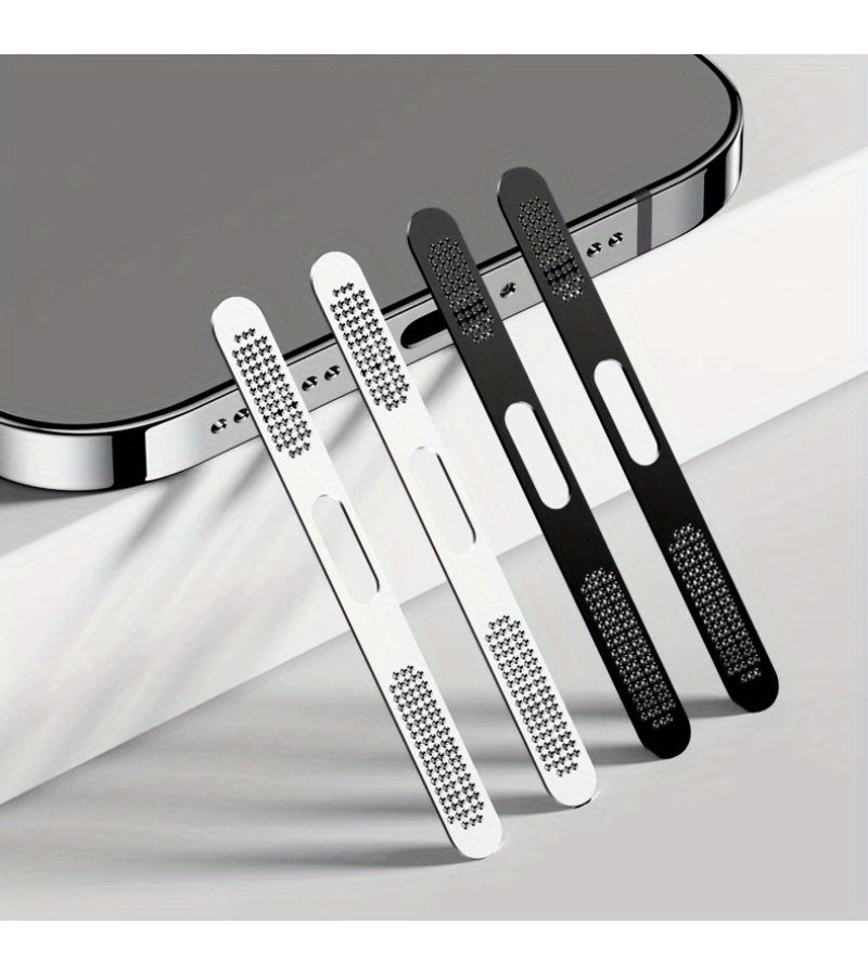 ملصق شبكة حماية السماعات المتكاملة من المعدن المقاوم للغبار لهواتف iPhone 15 14 13 12 Series - أسود - Image 2