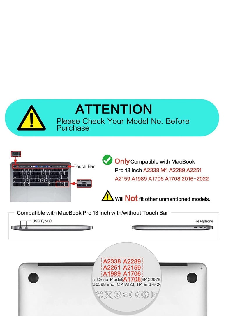 NTECH Plastic Hard Shell Case Cover Compatible For MacBook Pro 13 inch Case M2 2020/2021/2022, 2016-2019 A2338 M1 A2251 A2289 A2159 A1989 A1708 A1706 With/Without Touch Bar  Black - Image 3