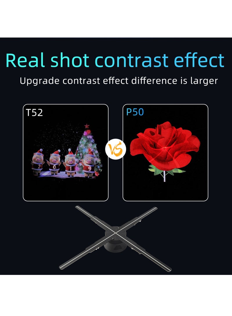 3D Holographic Advertising Machine 2000x1152 Resolution 576 LEDs 3D Hologram 4 Leaves Fan Support APP Computer 100‑240V UK Plug  - Image 5