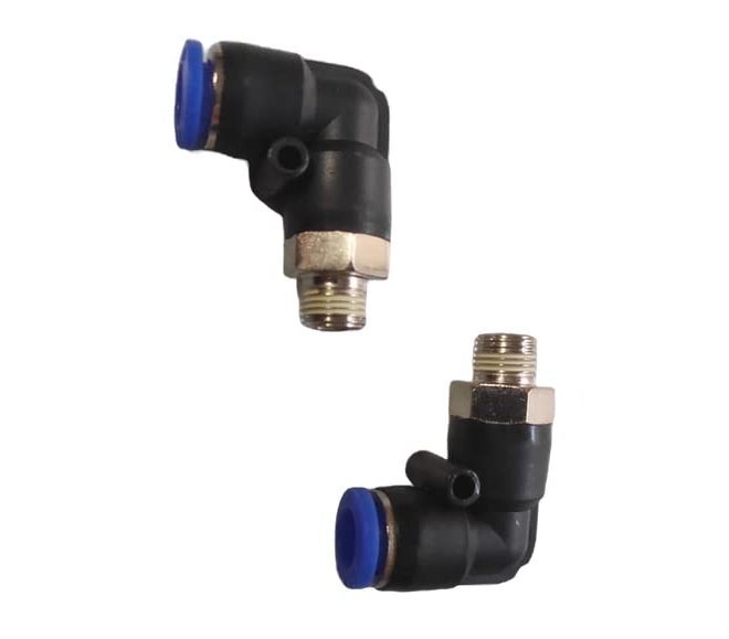 DLEIN DLIEN 8mm X 1/8" L Connector Quick Fittings Pneumatic Elbow Straight Push Connector (Pack of 2) - Image 1