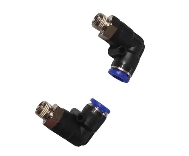 DLEIN DLIEN 8mm X 1/8" L Connector Quick Fittings Pneumatic Elbow Straight Push Connector (Pack of 2) - Image 2
