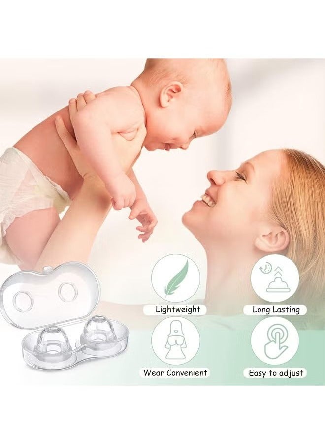 اتش واي 4 قطع الحلمة مصاصة الحلمة مصحح الحلمة مجتذب النساء الرضاعة الطبيعية الحلمة المقلوبة المسطحة ، الحلمات الشفاطة التراجع الحلمات أكواب سيليكون للأم (وردي + أزرق) - Image 4