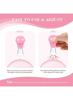HY 4 Pieces Nipple Sucker Nipple Corrector Nipple Puller Women Breastfeeding Flat Inverted Nipple, Aspirator Nipples Retraction Nipples Silicone Cups for Mommy Girl (Pink+Blue)  - Image 3