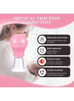 HY 4 Pieces Nipple Sucker Nipple Corrector Nipple Puller Women Breastfeeding Flat Inverted Nipple, Aspirator Nipples Retraction Nipples Silicone Cups for Mommy Girl (Pink+Blue)  - Image 4
