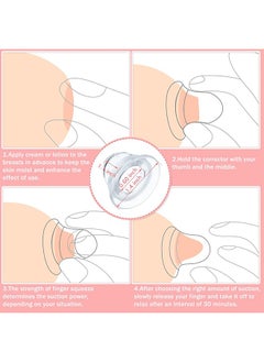 HY 4 Pieces Nipple Sucker Nipple Corrector Nipple Puller Women Breastfeeding Flat Inverted Nipple, Aspirator Nipples Retraction Nipples Silicone Cups for Mommy Girl (Pink+Blue)  - Image 5