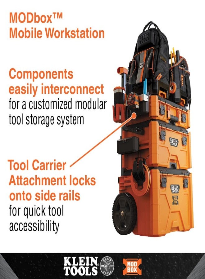 KLEIN TOOLS 54814MB MODbox Tool Carrier, Modular Tool Storage System Side Mounting Accessory, Easy One-Handed Attachment and Slim Profile - Image 4