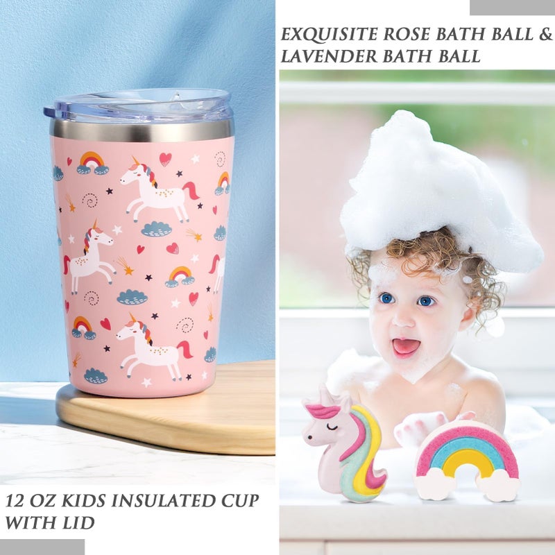 Tiblue Tiblue Unicorn Toys for Girls Age 4-6, Girls Halloween Thanksgiving Gifts Box Unicorn Birthday Gifts for 4 5 6 7 8 9 10 11 12 Year Old Toddler Teen Girls with Glow in The Dark Blanket Cup Bag Purse  - Image 5