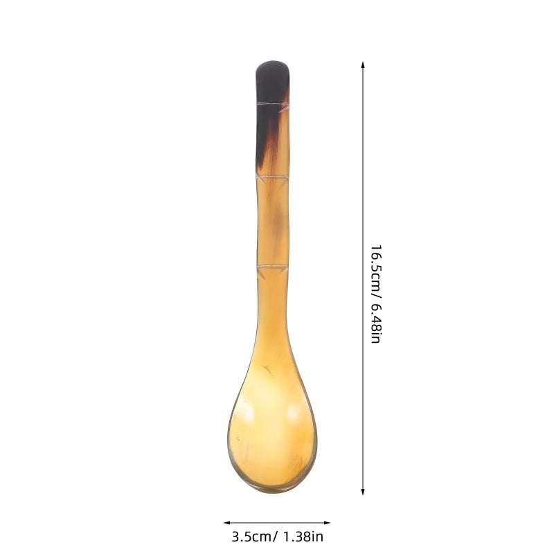 Natural Horn Handle Coffee Spoon 17cm For Sauces Ice Cream Serving Household Restaurant - Image 3