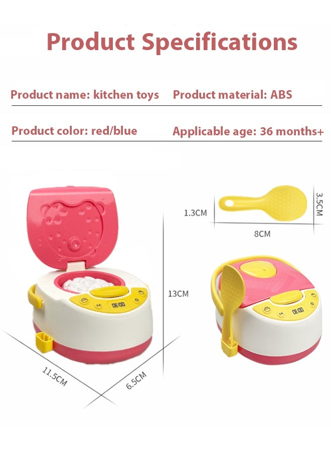 16-piece kitchen food play set, toy food set with fruit and vegetable cooking accessories and plastic mini cutlery, suitable for babies and toddlers, birthday gift (red) - Image 2