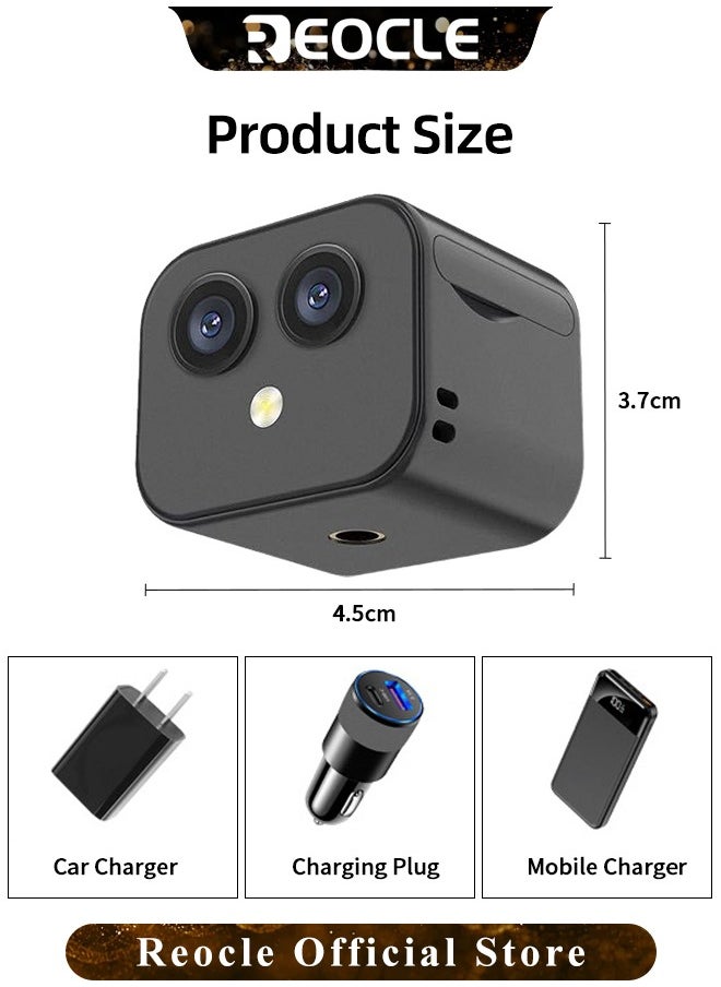 REOCLE - كاميرا تجسس كاميرا WiFi مخفية مع عرض عن بعد 1080P HD كاميرا مربية صغيرة داخلية مع عرض عن بعد كاميرا شاحن WiFi مخفية لاسلكية للمنزل والمكتب - Image 1
