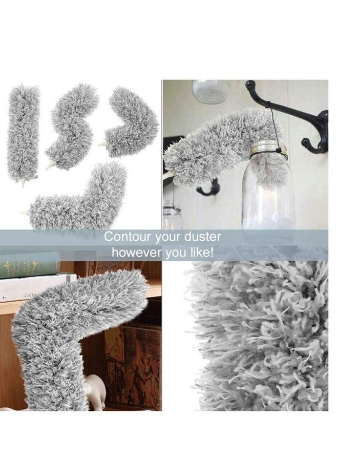 Loquat Ceiling Fan Duster with Stainless Steel extension Long Extendable Pole Washable Bendable Dusters for Cleaning, Bendable Duster for High Ceiling, Cleaning Ceiling Fan, Furniture, Blinds, Cars - Image 5