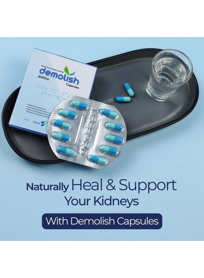 Leeford Demolish Proprietary Ayurvedic Capsules for Kidney Stones | Proprietary Ayurvedic | Helps Dissolve Stones & Prevents Formation | Supports Urinary Health | 10 Capsules - Pack of 3 - Image 2