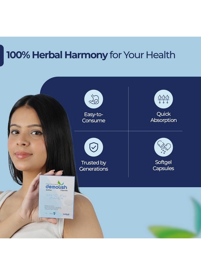 Leeford Demolish Proprietary Ayurvedic Capsules for Kidney Stones | Proprietary Ayurvedic | Helps Dissolve Stones & Prevents Formation | Supports Urinary Health | 10 Capsules - Pack of 3 - Image 3