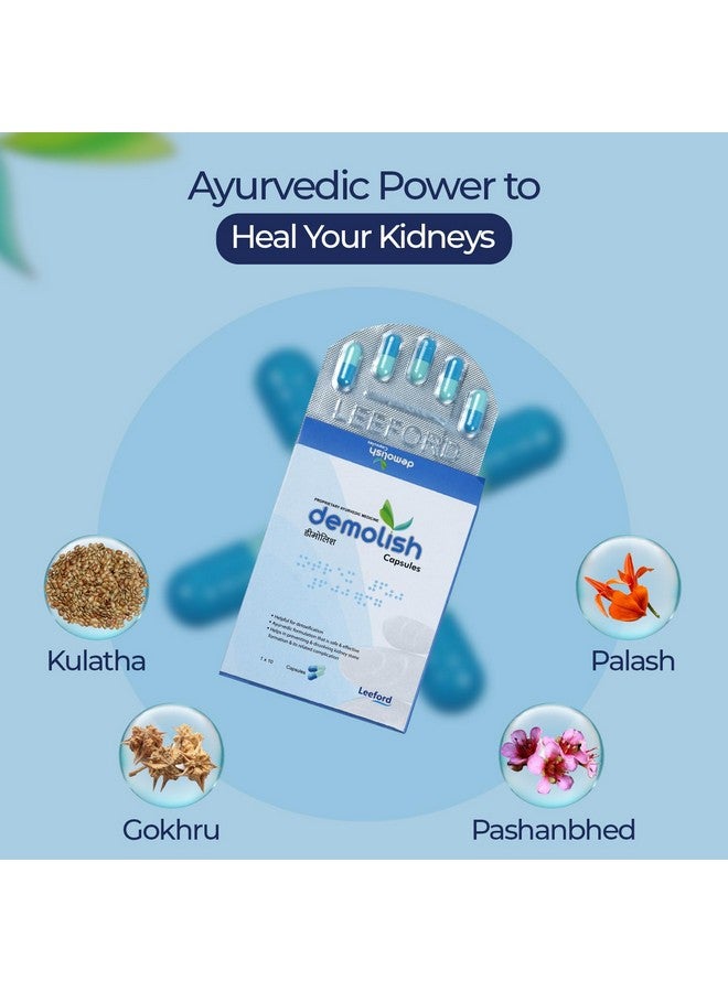 Leeford Demolish Proprietary Ayurvedic Capsules for Kidney Stones | Proprietary Ayurvedic | Helps Dissolve Stones & Prevents Formation | Supports Urinary Health | 10 Capsules - Pack of 3 - Image 4