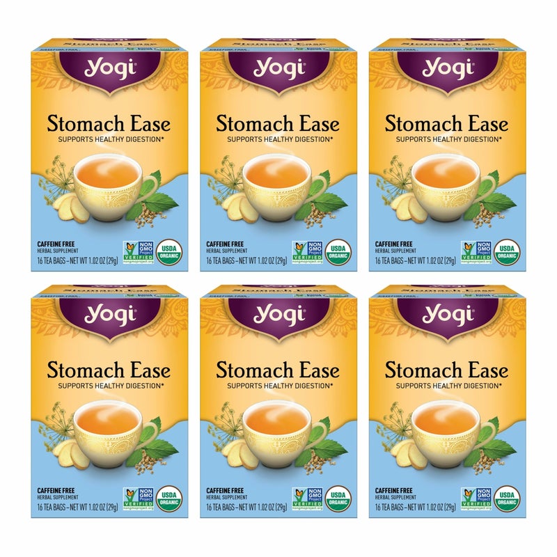 Yogi Tea  Stomach Ease 6 Pack  Supports Healthy Digestion with Peppermint Licorice Root and Ayurvedic Herbs  Caffeine Free  96 Organic Herbal Tea Bags - Image 3