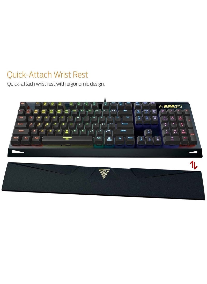 GAMDIAS - HERMES P1 RGB Gaming Mechanical Keyboard - Brown Switch - Hera software Support - Image 1