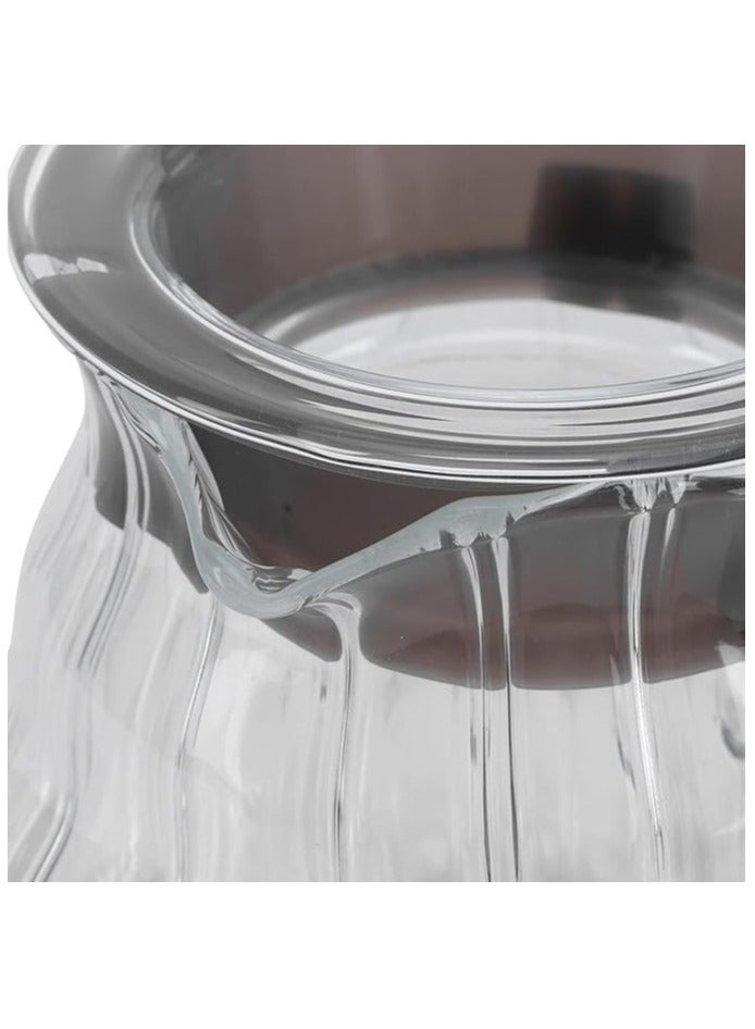 SERVER 700ml Glass Coffee Server Heat Resistant with Elegant Wavy Design | V60 Glass Coffee Pot | Clear Drip Coffee Pot with Lid (700ml) - Image 4