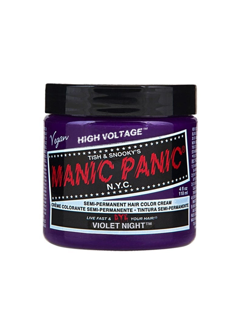 Manic Panic كريم صبغة شعر شبه دائمة عالية الجهد - ليل بنفسجي