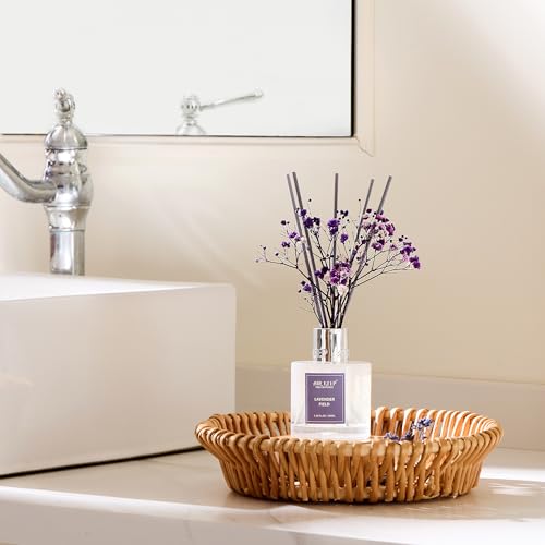 Airkeep Reed Diffuser Set,3.38 fl oz (100 ml) - Lavender Field Oil Diffusers with 8 Reed Sticks, Home Fragrance Reed Diffuser for Bathroom Shelf Decor - Image 4