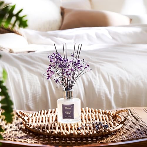 Airkeep Reed Diffuser Set,3.38 fl oz (100 ml) - Lavender Field Oil Diffusers with 8 Reed Sticks, Home Fragrance Reed Diffuser for Bathroom Shelf Decor - Image 3