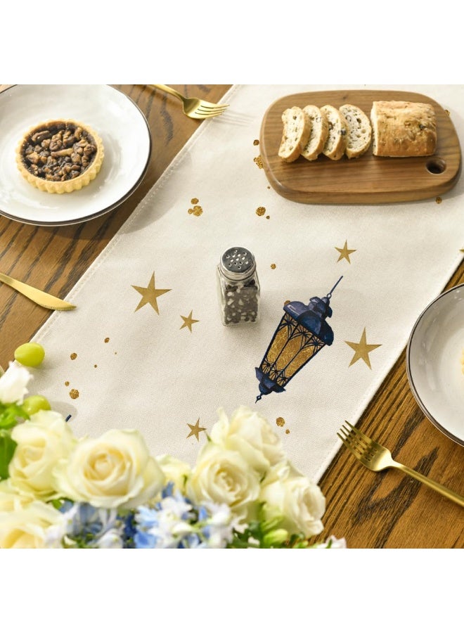 Chielor Ramadan Table Runner, Holiday Kitchen Dining Table Runners for Home Party Decor 13 x 72 Inch - Image 5
