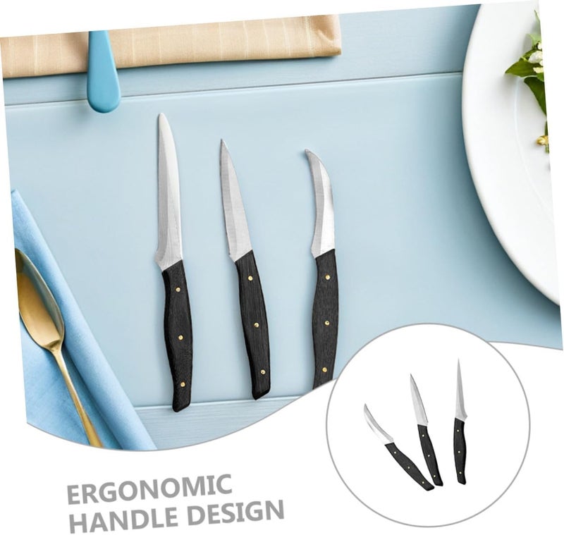Fruit Carving Knives and Kitchen Cutters Set 3pcs Stainless Steel Carving Supply for Culinary Fruit Slicer Professional Kitchen Tools for Gourmet Platters and - Image 5