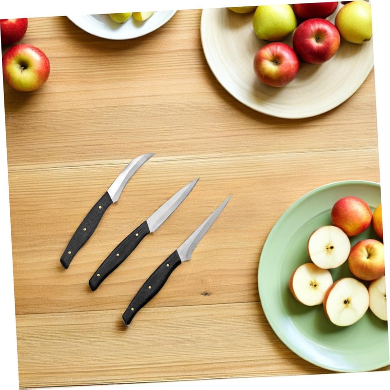 Fruit Carving Knives and Kitchen Cutters Set 3pcs Stainless Steel Carving Supply for Culinary Fruit Slicer Professional Kitchen Tools for Gourmet Platters and - Image 4