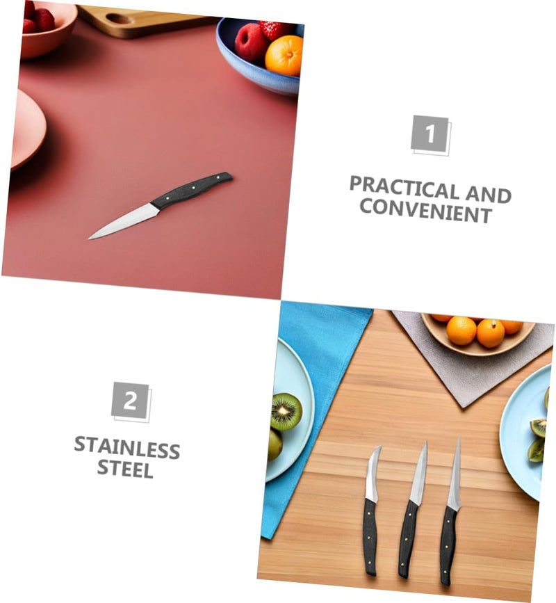 Fruit Carving Knives and Kitchen Cutters Set 3pcs Stainless Steel Carving Supply for Culinary Fruit Slicer Professional Kitchen Tools for Gourmet Platters and - Image 3