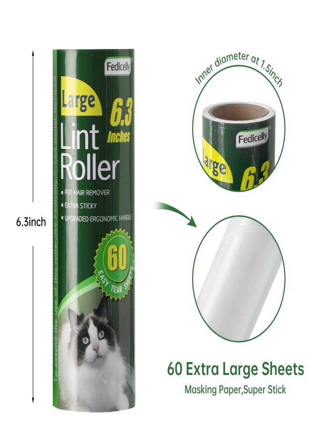 Fedicelly Large Lint Rollers Pet Hair Extra Sticky Furniture,Cat Dog Hair Remover Laundry Clothes Carpet,6.3 inches Wider with 320 Sheets Giant Lint Remover Brush for Couch - Image 3
