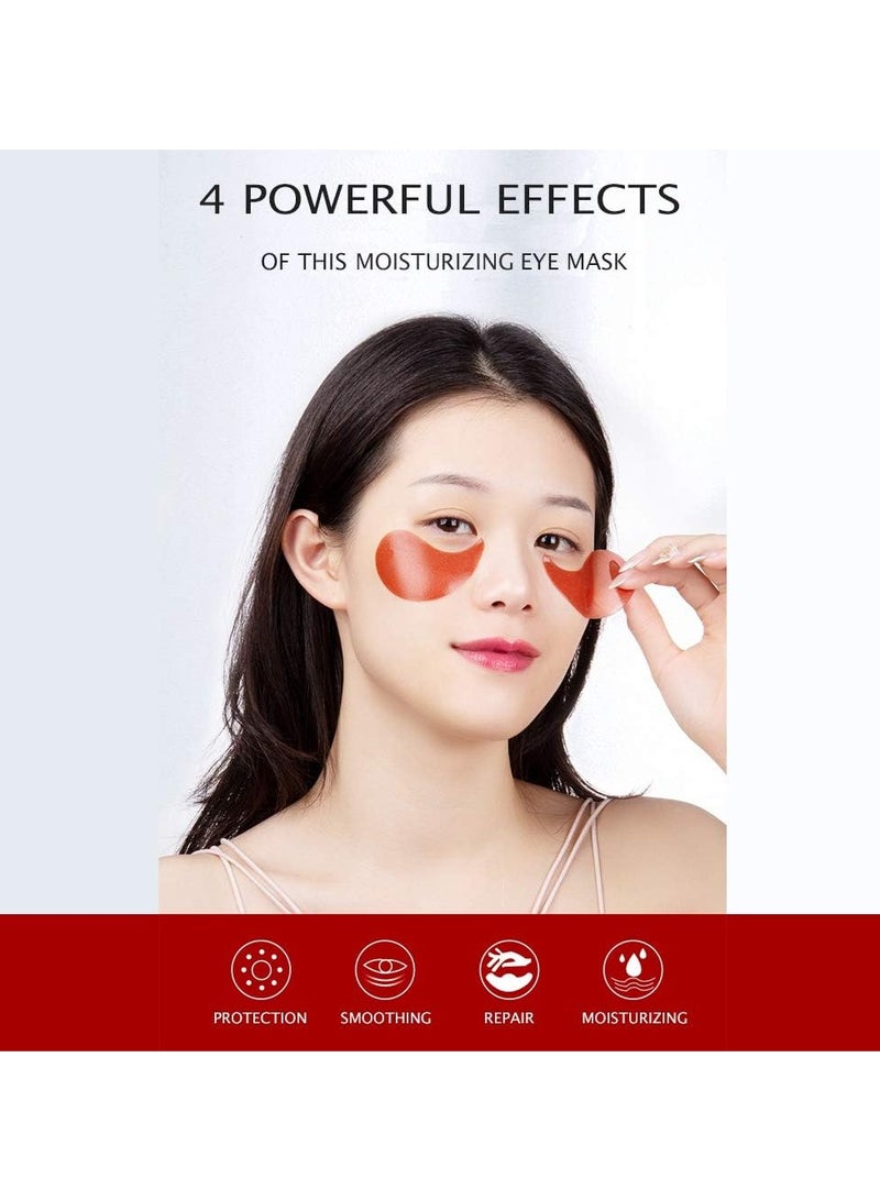 VENZEN 30 PAIR Eye Mask Gold Power Crystal Gel Collagen Masks, Seaweed Hydrating Natural Essence Rejuvenating Oil Balance Moisturizing 80g (Red) - Image 2
